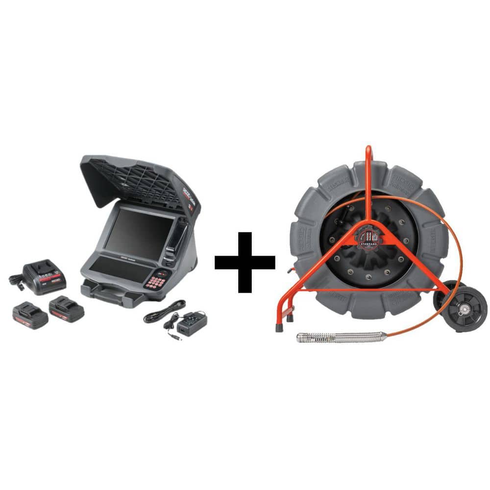 RIDGID SeeSnake sewer inspection camera reel with digital monitor and accessories